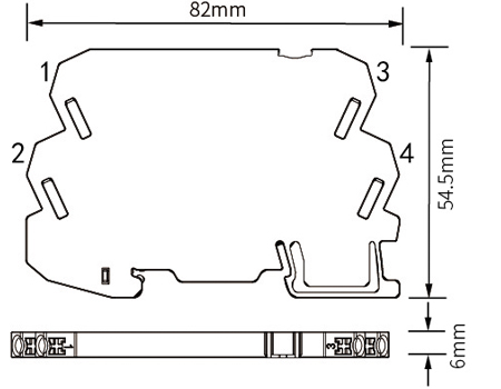 Dimensions of Intrinsic Safety Signal SPD-6 mm width