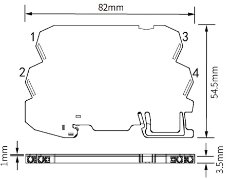 Dimensions of Safety Signal SPD-3.5 mm width
