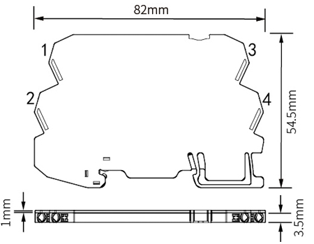 Dimensions of Intrinsic Safety Signal SPD-3.5mm Width Dimensions of Intrinsic Safety Signal SPD-3.5mm Width